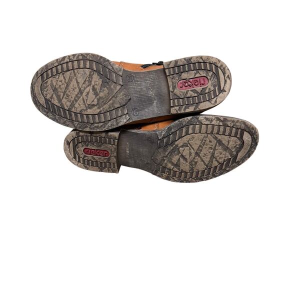 Rieker Women’s Brown Leather Combat Ankle Boots EU 39 US 8.5 - Picture 8 of 9